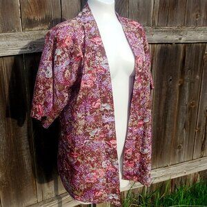 Vintage Fritzi (of California?) Floral No Button Coverlet Top O/S Nylon?